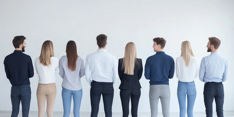 Obraz premium group of employees or workers in a good company environment. people, fashion, work casual wear and lifestyles. 