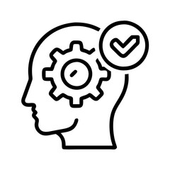 cognitive skills icon, cognitive skills line art - simple line art of cognitive skills, perfect for cognitive skills logos and icons