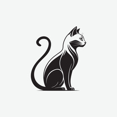 Download a high-quality stylish cat vector silhouette with smooth lines and a clean, elegant design. Perfect for logos, prints, and digital artwork.