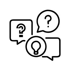 critical questioning icon, critical questioning line art - simple line art of critical questioning, perfect for critical questioning logos and icons
