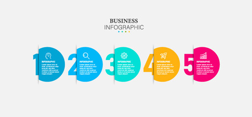 Vector infographic template with icons and number steps process