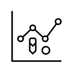 graph data analysis icon, graph data analysis line art - simple line art of graph data analysis, perfect for graph data analysis logos and icons