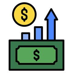 Capital Gain Icon Element For Design