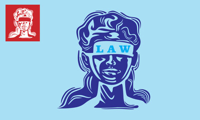 blue lady lam logo, silhouette of a blind woman expression vector illustrations
