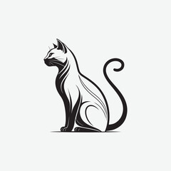 Download a high-quality stylish cat vector silhouette with smooth lines and a clean, elegant design. Perfect for logos, prints, and digital artwork.