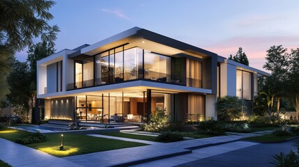 Modern and beautiful houses, Modern upscale residential building.
