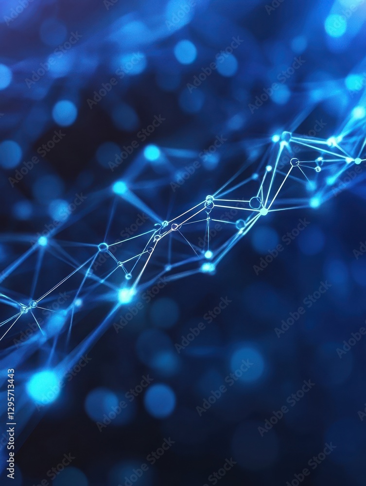 Poster blockchain technology futuristic hud background with blockchain polygon peer to peer network. global