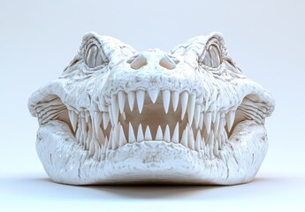 Realistic illustration of a crocodile head showcasing detailed teeth and texture, perfect for wildlife art, educational content, and nature-themed projects.