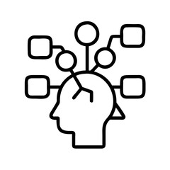 mind map icon, mind map line art - simple line art of mind map, perfect for mind map logos and icons
