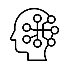 mind map icon, mind map line art - simple line art of mind map, perfect for mind map logos and icons