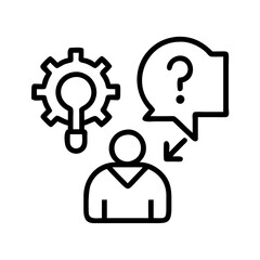 problem solving icon, problem solving line art - simple line art of problem solving, perfect for problem solving logos and icons