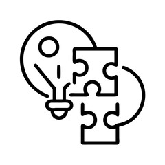 problem solving icon, problem solving line art - simple line art of problem solving, perfect for problem solving logos and icons