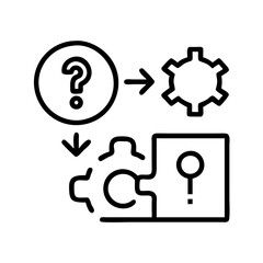 problem solving icon, problem solving line art - simple line art of problem solving, perfect for problem solving logos and icons