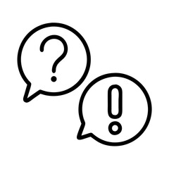 question mark and exclamation icon, question mark and exclamation line art - simple line art of question mark and exclamation, perfect for question mark and exclamation logos and icons