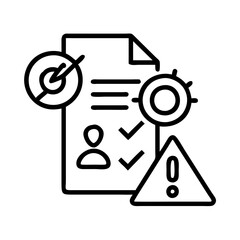 risk assessment icon, risk assessment line art - simple line art of risk assessment, perfect for risk assessment logos and icons