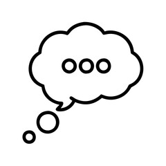 thought bubble icon, thought bubble line art - simple line art of thought bubble, perfect for thought bubble logos and icons