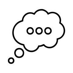 thought bubble icon, thought bubble line art - simple line art of thought bubble, perfect for thought bubble logos and icons