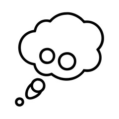 thought bubble icon, thought bubble line art - simple line art of thought bubble, perfect for thought bubble logos and icons