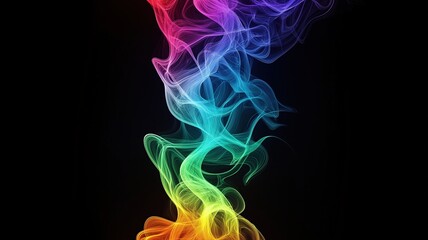 Obraz premium illustration of colorful smoke waves, dark background