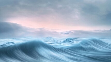Ethereal Pink Hues Swirling in a Dreamy Flowing Canvas of Waves