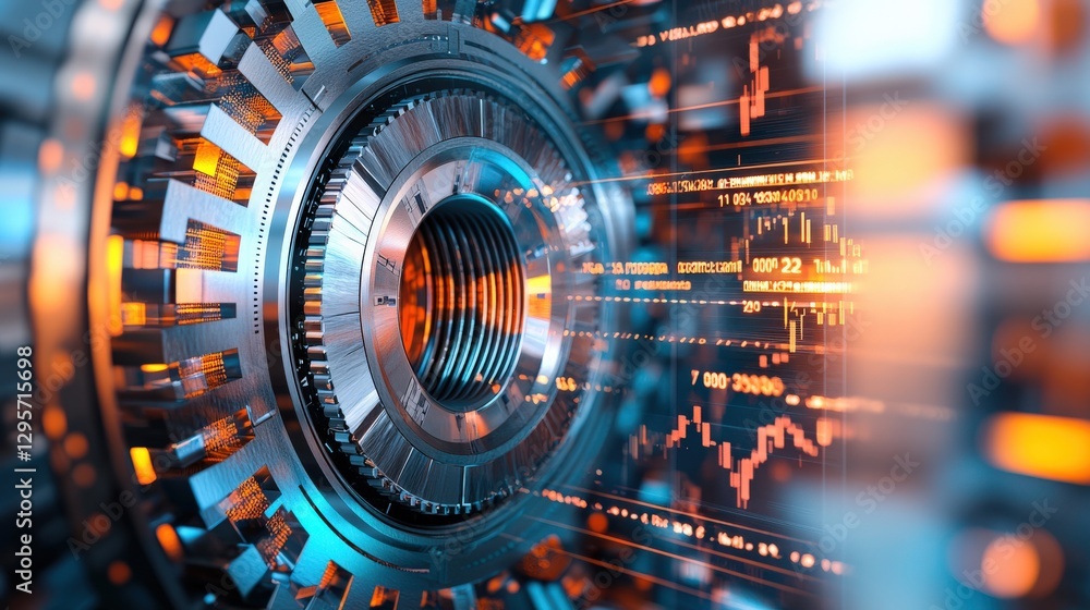 Poster this vibrant and abstract image showcases futuristic technology elements combined with digital data 