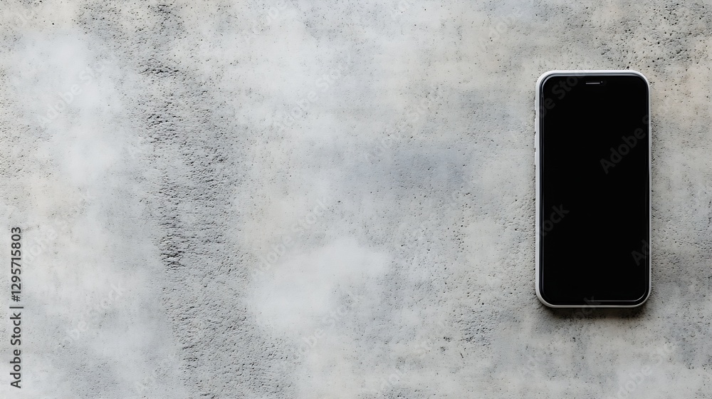 Poster sleek and modern smartphone on a textured concrete background for minimalist aesthetic : generative 