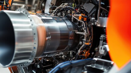 Obraz premium Heat detection for monitoring temperature in aviation engines. Featuring diagnostics and system reliability