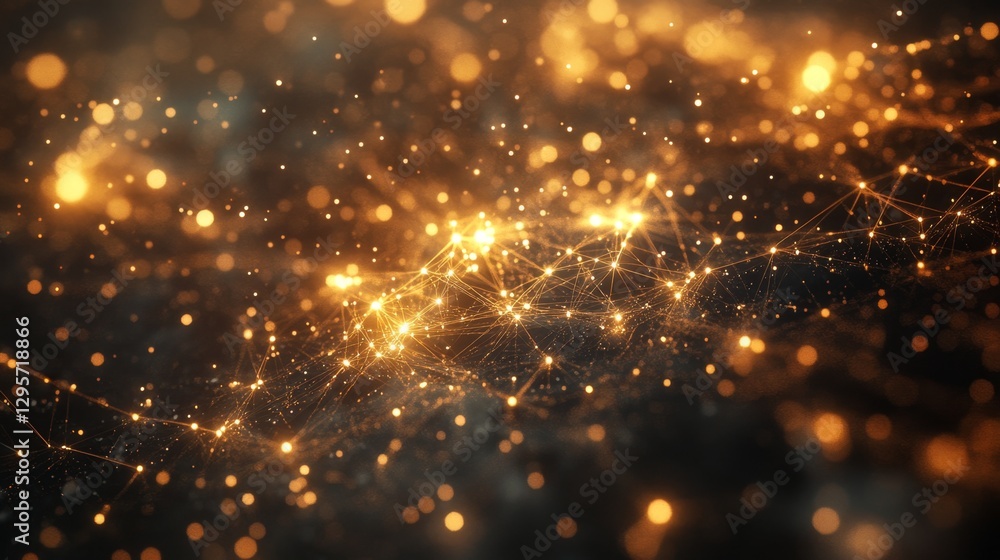 Aufkleber interconnected glowing nodes in a digital tapestry of light