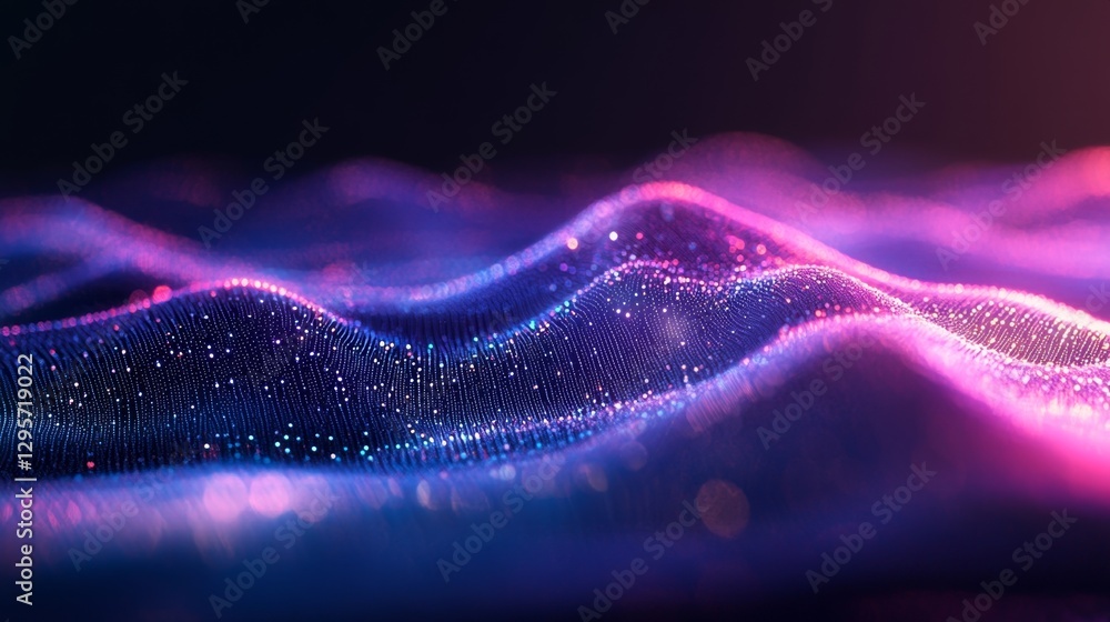 Poster surging digital waves representing future technology concepts