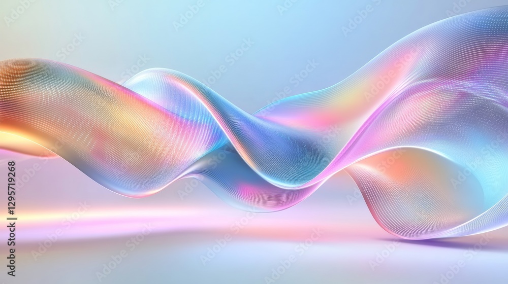 Poster dynamic wave patterns abstract digital art modern aesthetic vibrant color spectrum fluid motion visu