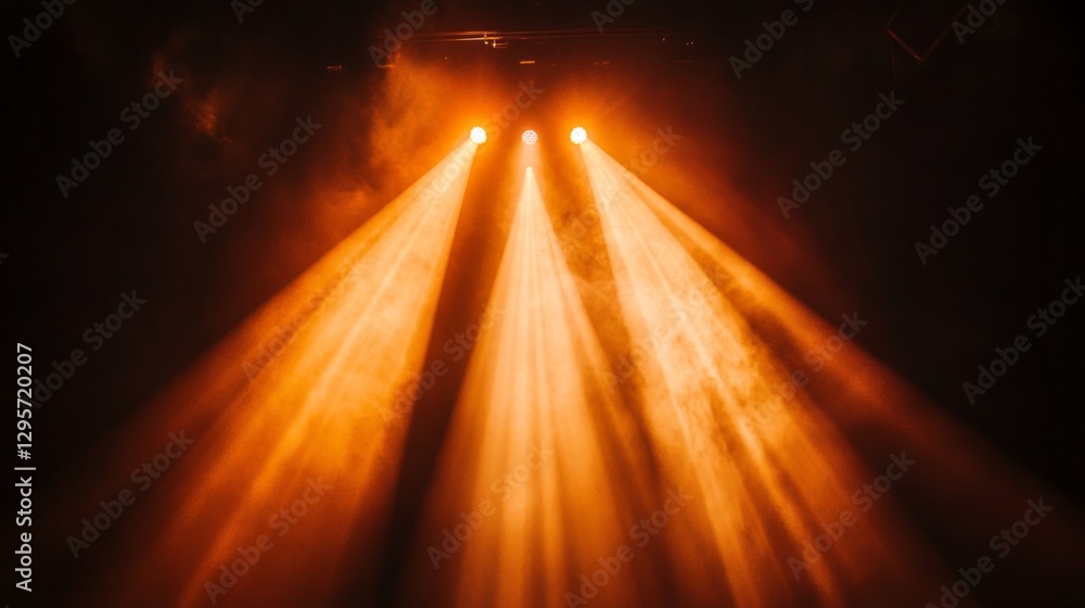 Poster warm, vibrant light beams burst through a haze, creating an enchanting atmosphere that captures the 