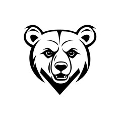 Bear with its mouth open and its eyes closed. Colorings. Vector. Illustration. Black. Sketch