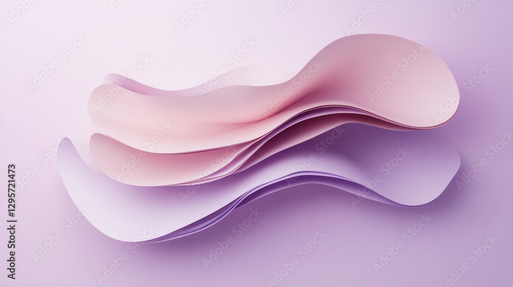 Poster dynamic flowing abstract shapes digital studio graphic design soft color palette minimalist environm