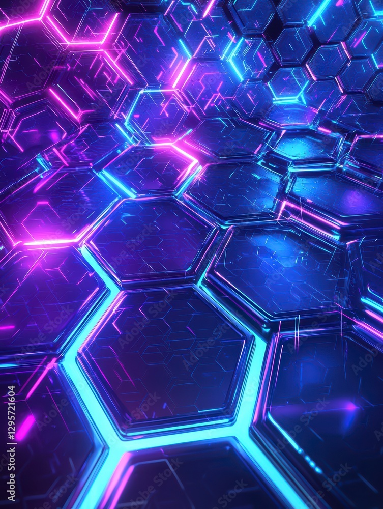 Poster abstract hexagon tech: dive into a futuristic and abstract world of technological innovation, where 