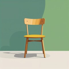 chair on plain green background childish style illustration