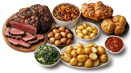 Obraz premium Saint patrick's day festival in ireland celebrating green cuisine with traditional dishes in march