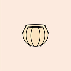 Simple lineart illustration of a traditional drum, often played during Islamic and Middle Eastern festivities
