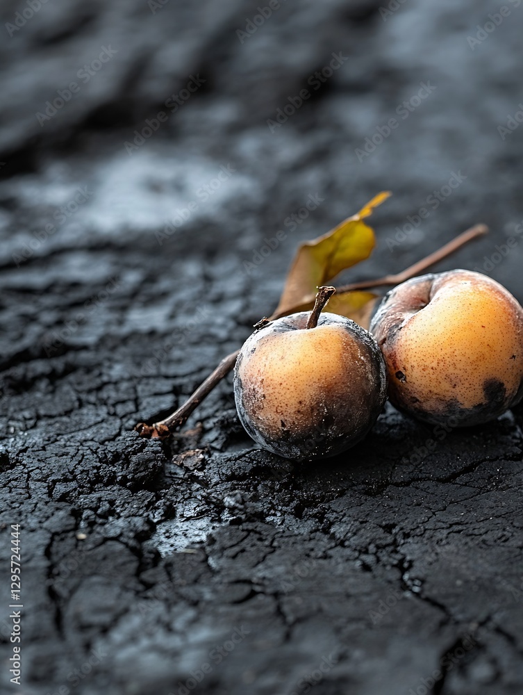 Aufkleber stunning composition of fresh fruits on dark surface highlighting unique textures and colors : gener