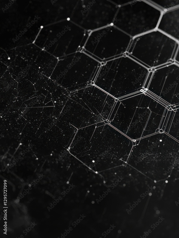 Poster digital technology background. abstract hexagons background with lines and dots. design for science,