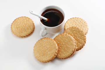 Coffee and sandwich cookies