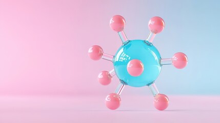 A visually appealing rendered molecule composed of spheres and rods