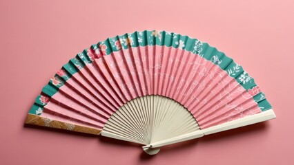  an elegant decorative fan showcasing vibrant floral patterns