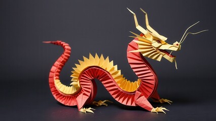 Obraz premium a stunning display of artistry in the form of an origami dragon