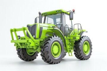 Fototapeta premium A vibrant green agricultural tractor showcasing modern design and sturdy features.