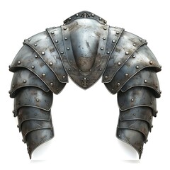 Naklejka premium A detailed, medieval-style shoulder armor piece with a metallic finish, exuding an aura of strength and resilience.