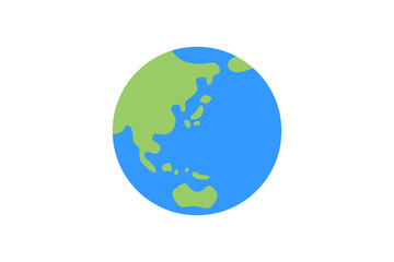 シンプルな地球のアイコンイラスト