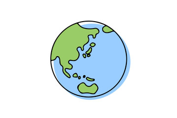 手描き風のシンプルな地球のイラスト