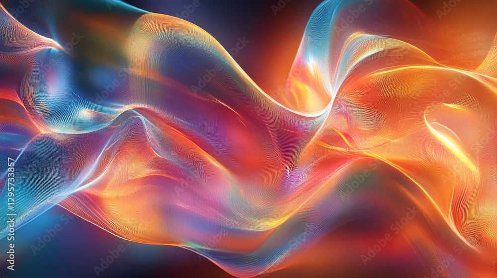 Poster stunning abstract illustration with soft glow and flowing patterns