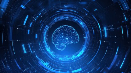 Fototapeta premium AI Concept Illustration on a Futuristic Background