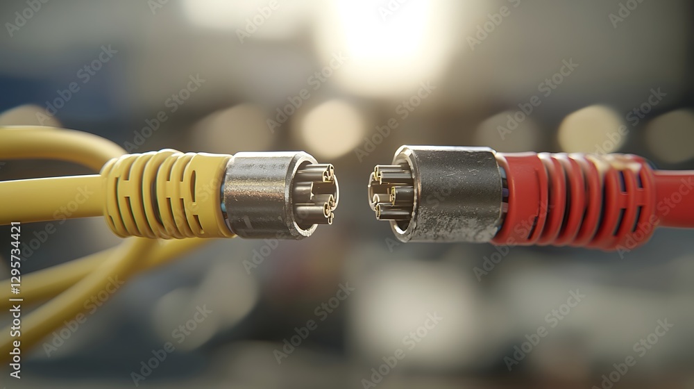 Poster Close up of a wire nut being used to securely join two electrical wires ensuring a safe and reliable connection for power transmission or circuit repair